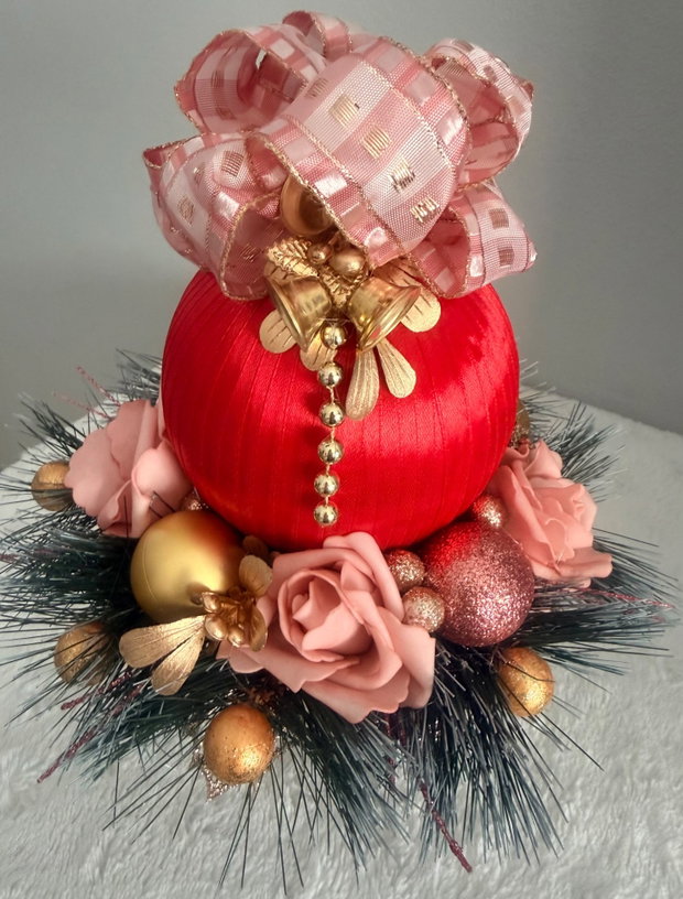 Glob de Vis Pasiune Festivă decor handmade de Crăciun cu suport