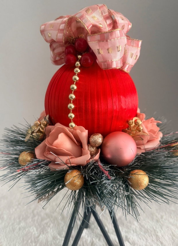 Glob de Vis Pasiune Festivă decor handmade de Crăciun cu suport