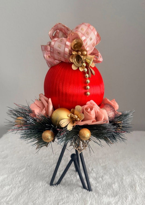 Glob de Vis Pasiune Festivă decor handmade de Crăciun cu suport