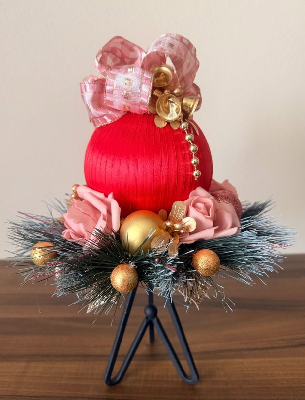 Glob de Vis Pasiune Festivă decor handmade de Crăciun cu suport