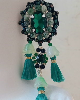 Cercei crosetati,cristale,ciucuri,agate