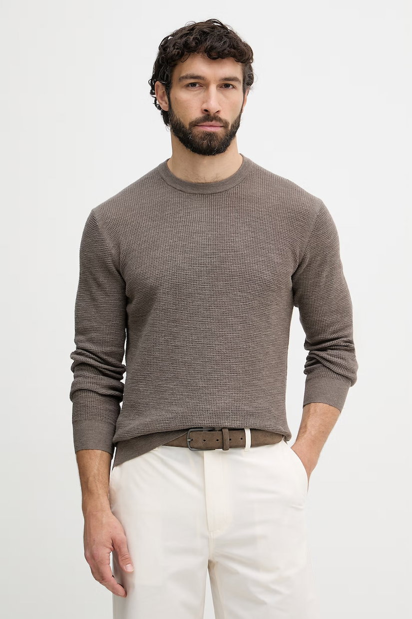United Colors of Benetton pulover bărbați cu amestec de in