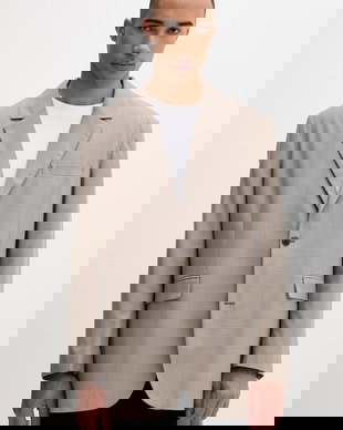 Les Deux sacou cu un singur rând de nasturi bărbătesc cu vâscoză James