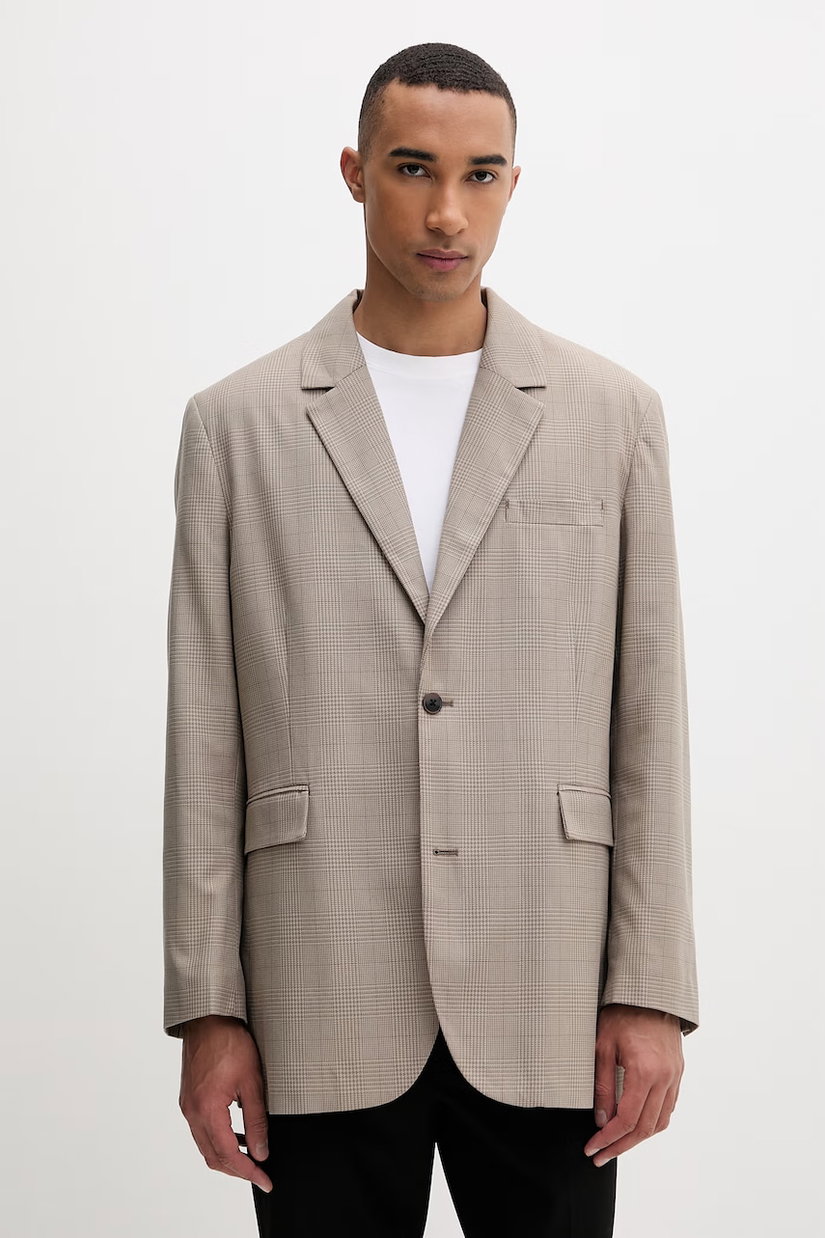 Les Deux sacou cu un singur rând de nasturi bărbătesc cu vâscoză James