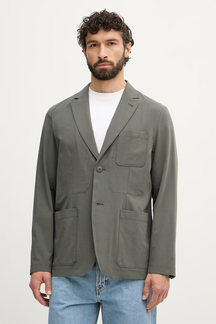 Armani Exchange sacou cu un singur rând de nasturi bărbătesc cu amestec de lână