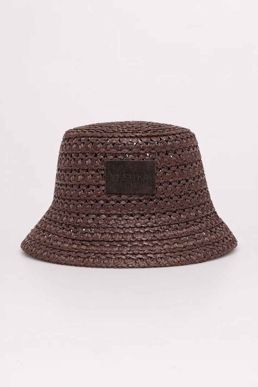 LE SH KA headwear pălărie de paie de damă cu vâscoză Brown Bucket Hat