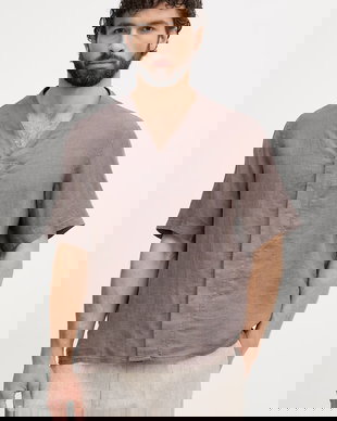 United Colors of Benetton cămașă bărbați din in