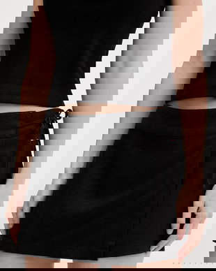 Tommy Jeans fustă-pantalon de damă din in