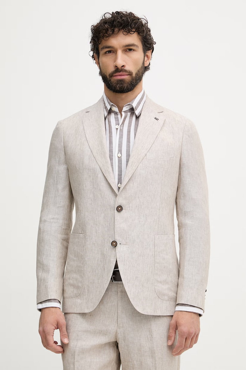 Michael Kors sacou cu un singur rând de nasturi bărbătesc din in