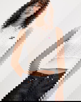 Tommy Jeans vestă de damă din bumbac