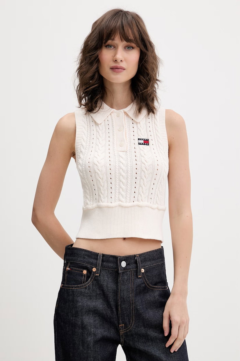 Tommy Jeans vestă de damă din bumbac