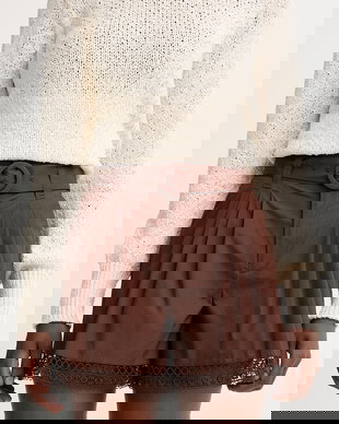 Twinset pantaloni scurți eleganți pentru femei, din bumbac cu elastan