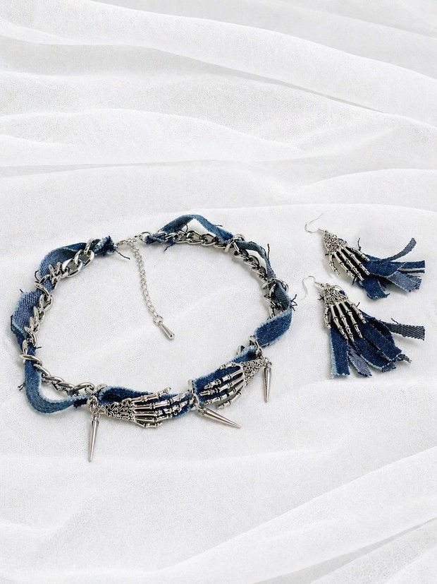 Set bijuterii blugi -denim 02030