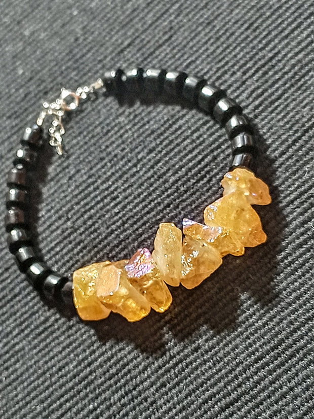 Rezervata Bratara argint cuart aura titan brut onix spinel boho chic trendy