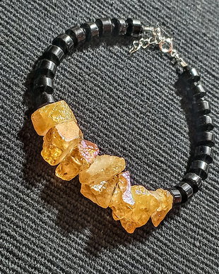 Rezervata Bratara argint cuart aura titan brut onix spinel boho chic trendy