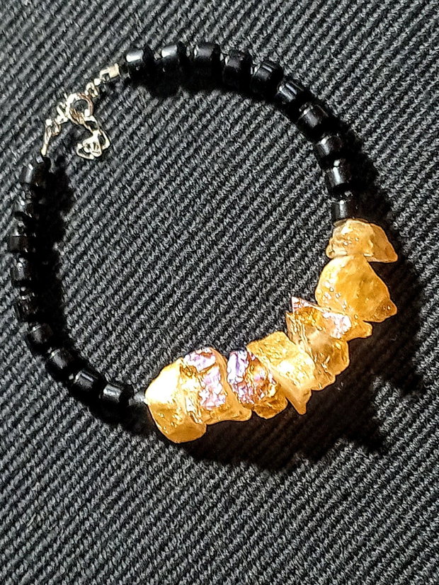 Rezervata Bratara argint cuart aura titan brut onix spinel boho chic trendy