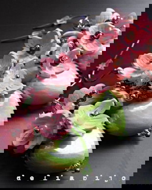 Cercei "Sakura Bloom Heart" Roz Delicat și Verde Vibrant (cod1428)