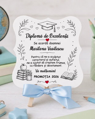 Placuta cu mesaj personalizata handmade pictata diploma de excelenta