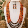 REZERVAT!!!!    SET~ORANGE SUNFIRE~agate,hematit,toho,bronz