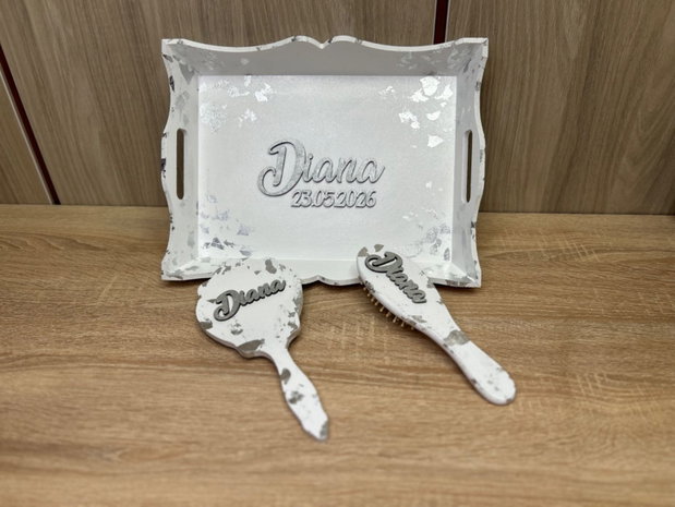 Set mireasa argintiu personalizat