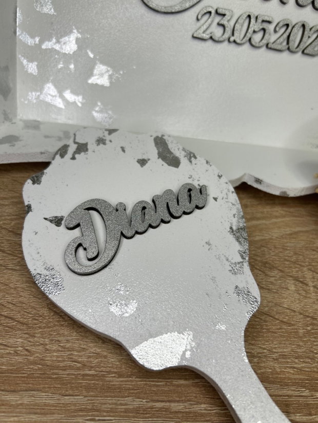 Set mireasa argintiu personalizat