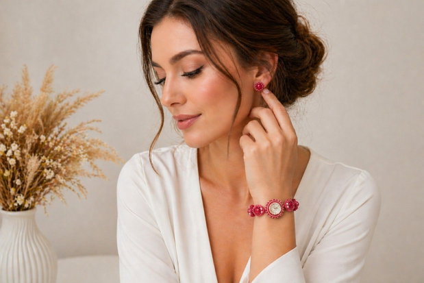 Set bratara si cercei - Rose
