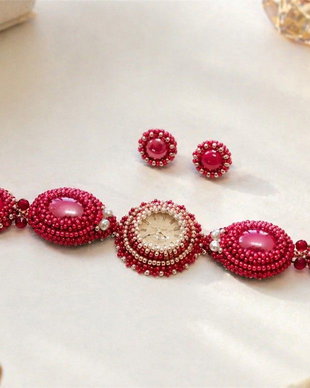 Set bratara si cercei - Rose