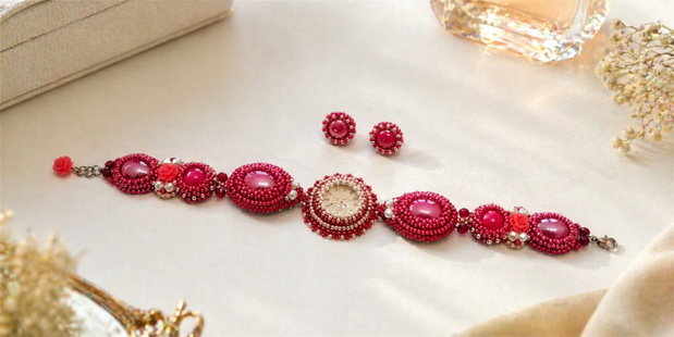 Set bratara si cercei - Rose