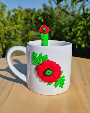 Set mini cană+linguriță- 60 lei