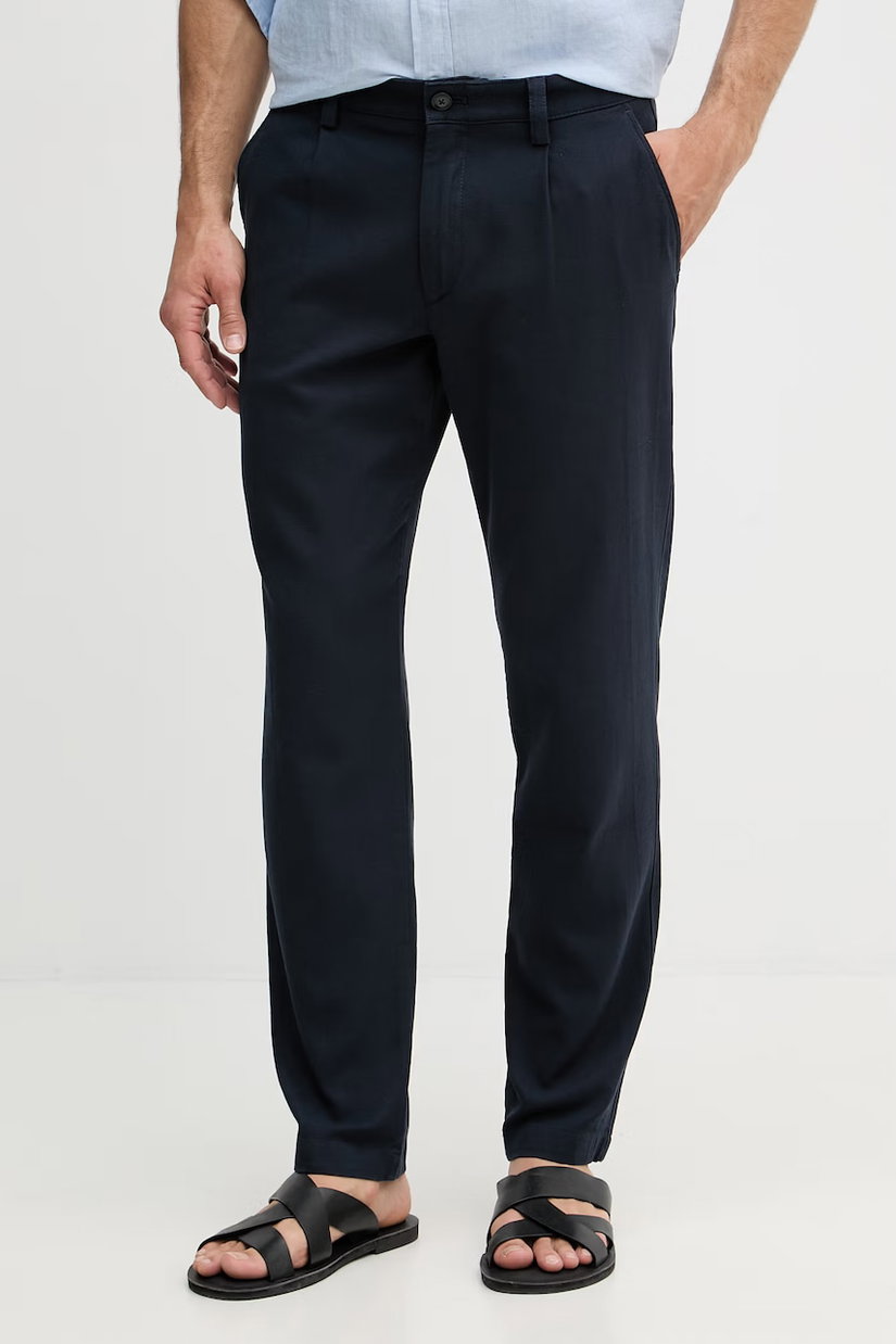 BOSS Orange pantaloni chinos pentru bărbați din bumbac cu elastan Pleated