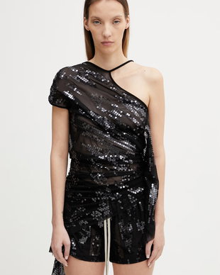 Rick Owens Lilies bluză asimetrică pentru femei Tungsten