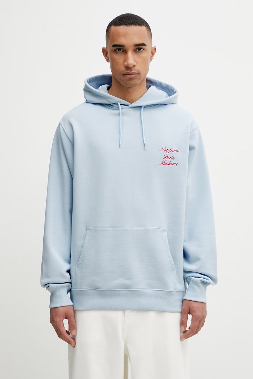 Drôle de Monsieur hanorac cu glugă pentru bărbați, din bumbac Le Hoodie Slogan Calligraphy