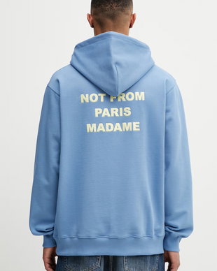 Drôle de Monsieur hanorac cu glugă pentru bărbați, din bumbac Le Hoodie Slogan