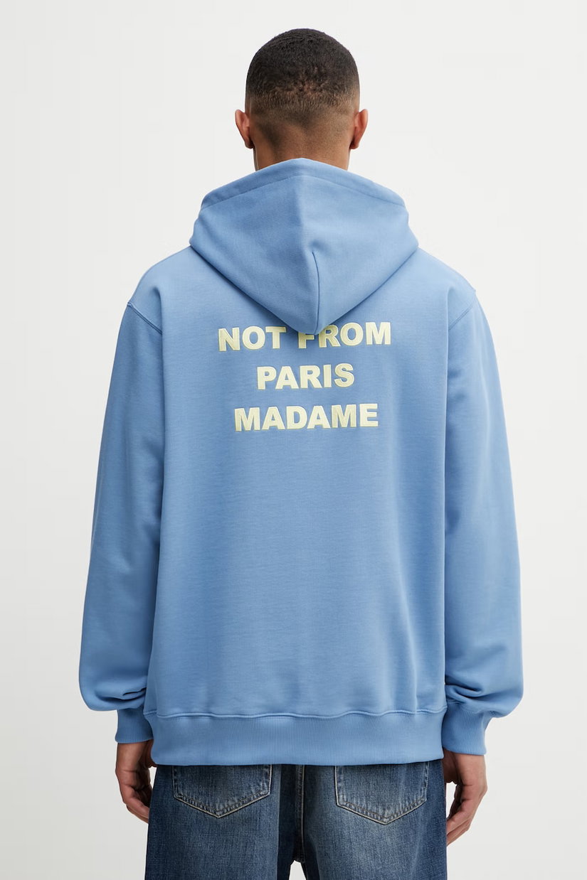 Drôle de Monsieur hanorac cu glugă pentru bărbați, din bumbac Le Hoodie Slogan