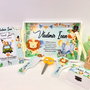 Set aniversar personalizat 1 anisor - Jungle - Tavita mot si accesorii