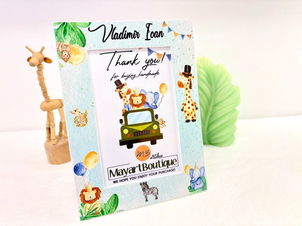 Set aniversar personalizat 1 anisor - Jungle - Tavita mot si accesorii