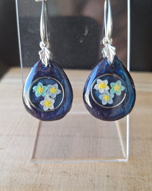 Cercei handmade Starry Night Forget-Me-Not