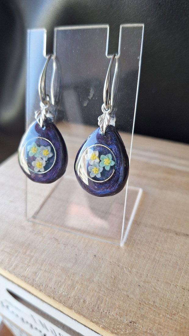 Cercei handmade Starry Night Forget-Me-Not