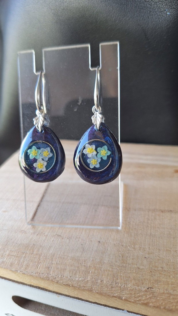 Cercei handmade Starry Night Forget-Me-Not