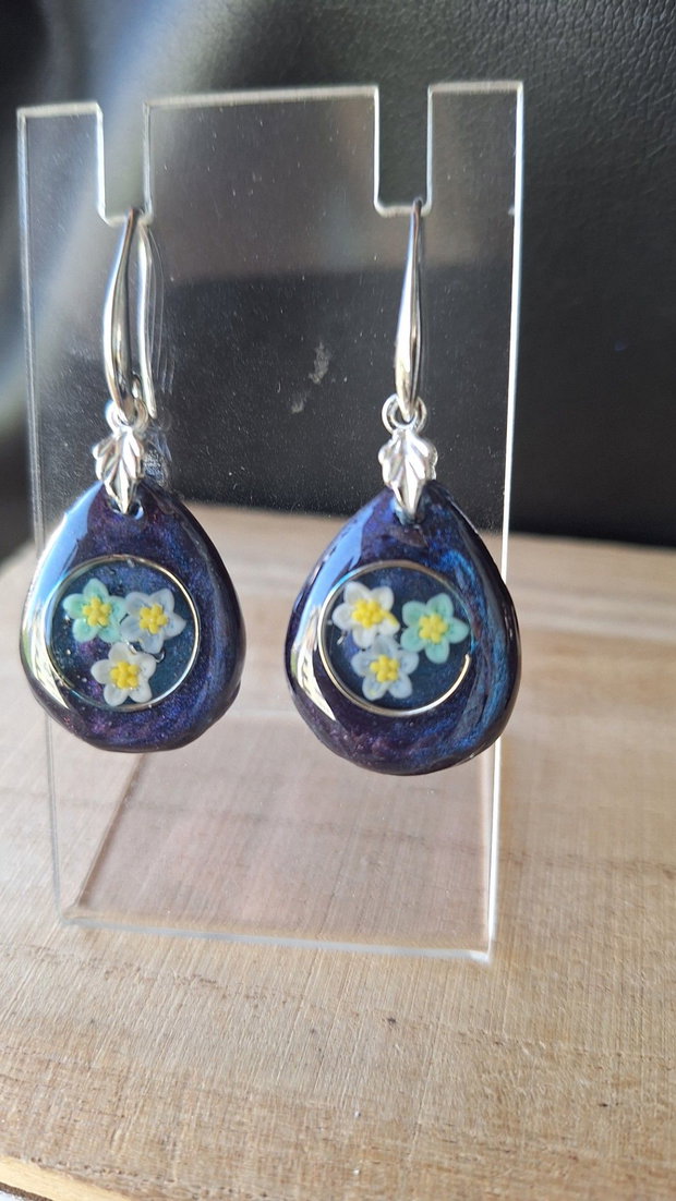 Cercei handmade Starry Night Forget-Me-Not