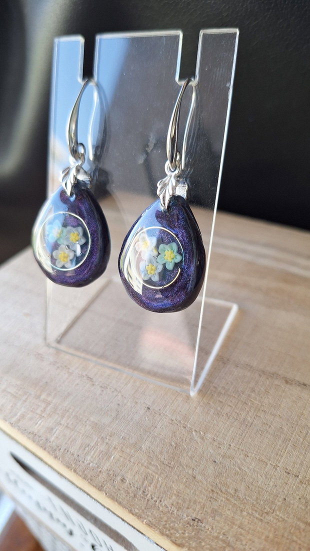 Cercei handmade Starry Night Forget-Me-Not