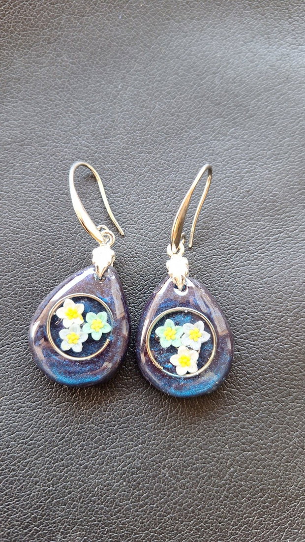 Cercei handmade Starry Night Forget-Me-Not