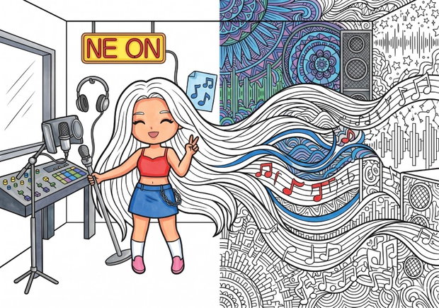 Carte de colorat duo - HUNTR/X: Colorăm Împreună