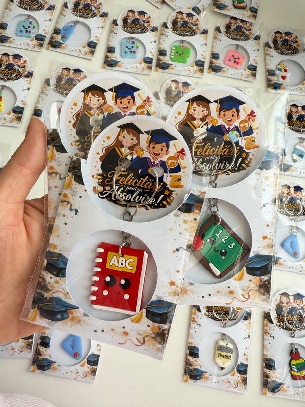 Set Cadou Absolvire Breloc Vesel și Felicitare Felicitări pentru Absolvire!
