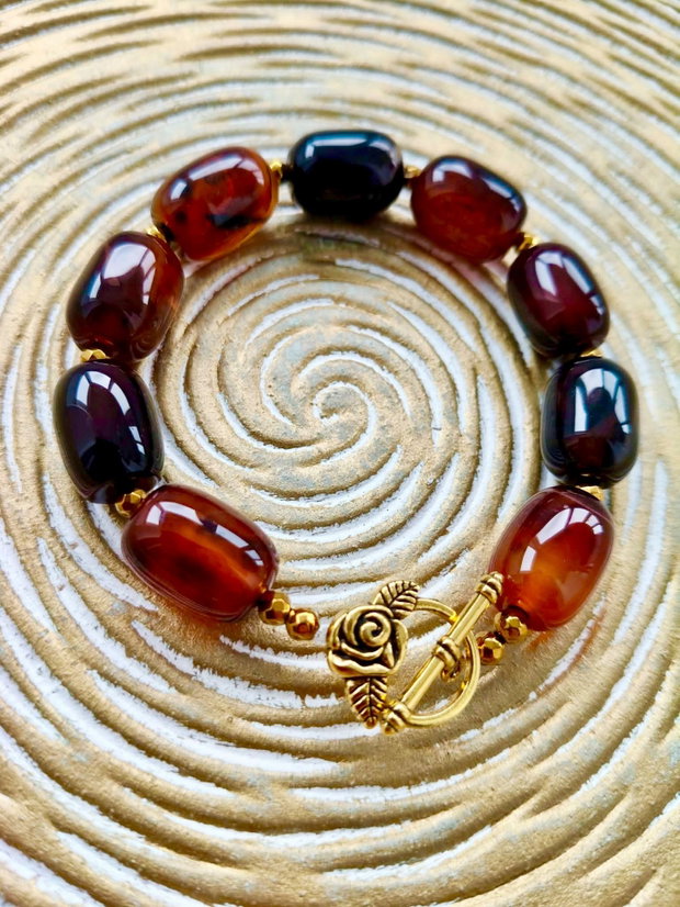 Bratara vintage agate maro