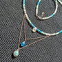 Rezervat Colier argint amazonit apatit piatra lunii gradient charm briolete lant argint minimalist boho chic trendy