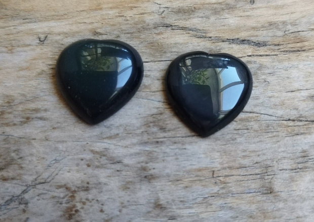 Cabochon obsidian argintiu, 20 mm (2 buc)