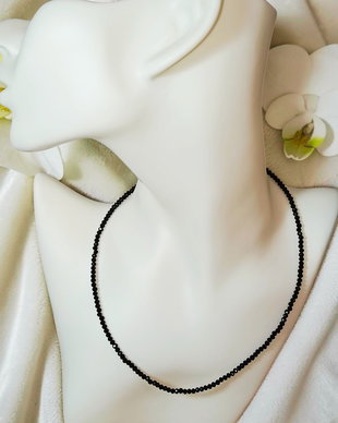 Colier Choker Din Cristale Negre Fațetate