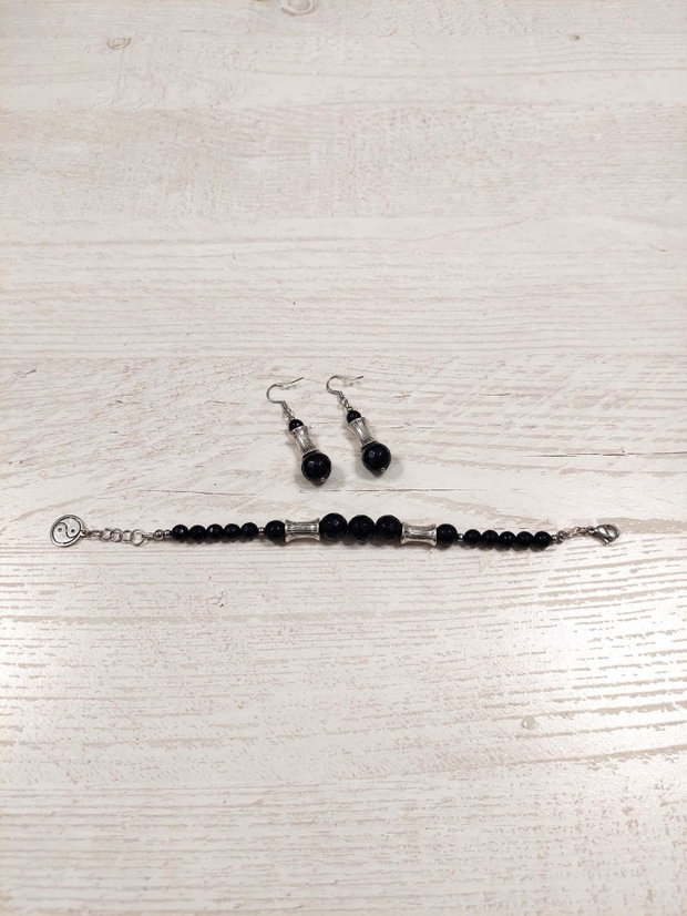 Set Onix bratara si cercei