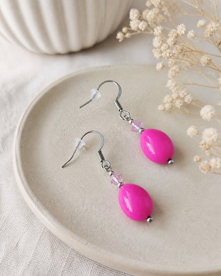 Cercei delicati roz fucsia